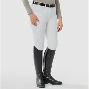 Piper by SmartPak White Mid Rise Full Seat Knit Breeches Equestrian Pants 30R